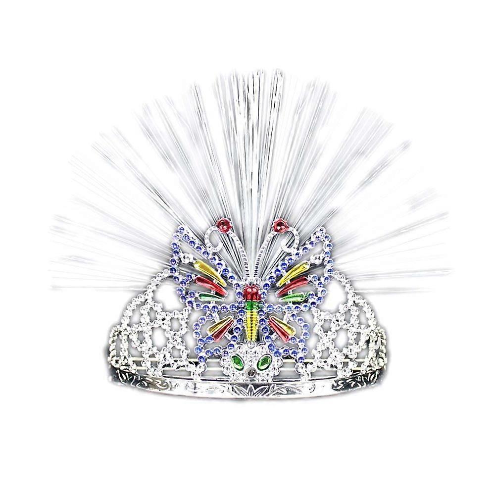 Beautiful Crown Headband Optical for Decoration with Button Battery