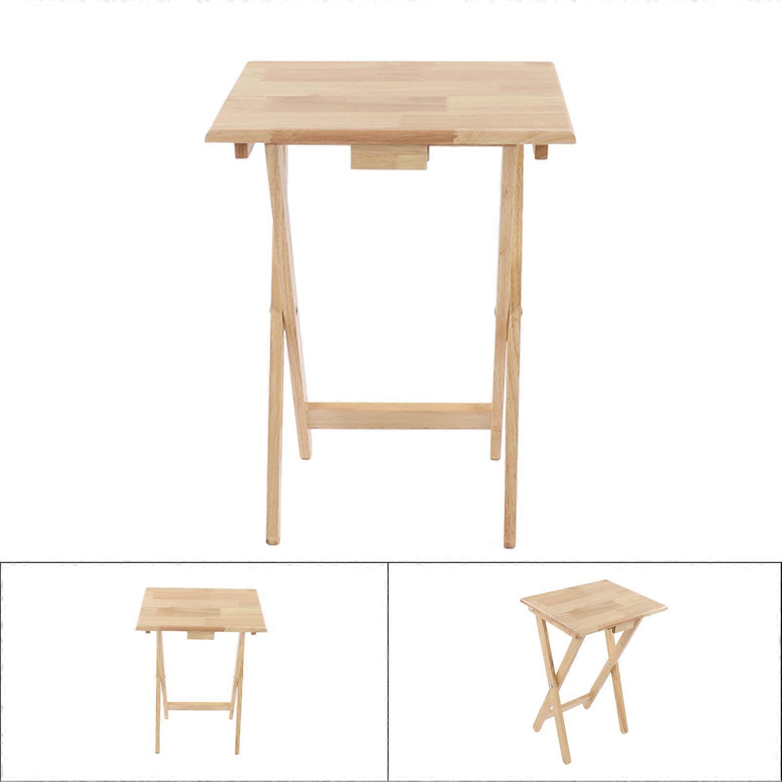 Classic Wooden Folding Tray Table Set 47x37cm with Rack