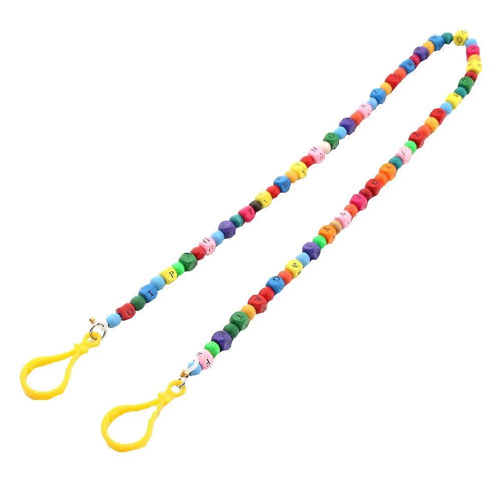 Wooden Beads Mask Strap for Anti-Lost Use 1Pcs Square Letters Mask Rope
