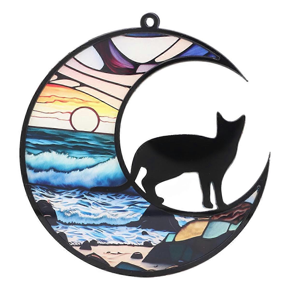 Cat Memorial Glass Window Hanging Ornament 