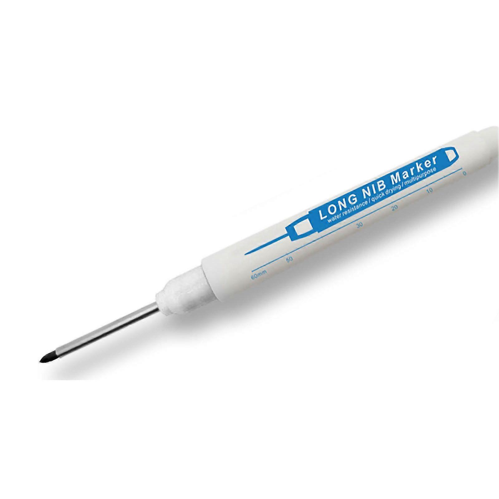 Long Nib Marking Pen Multifunctional Waterproof Deep Hole 30mm Reach Marker for WoodworkingWhite