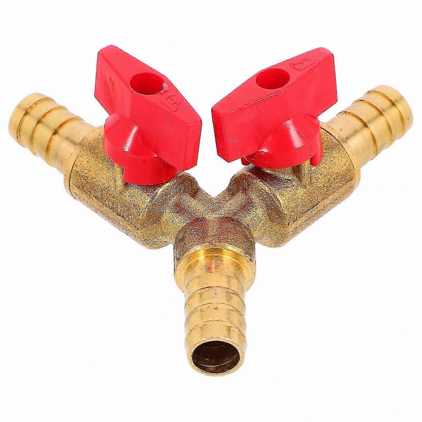 Three-Way Brass Gas Valve Splitter for Irrigation Systems M10 Y-Shaped Hose Connector Water and Gas Control Fitting