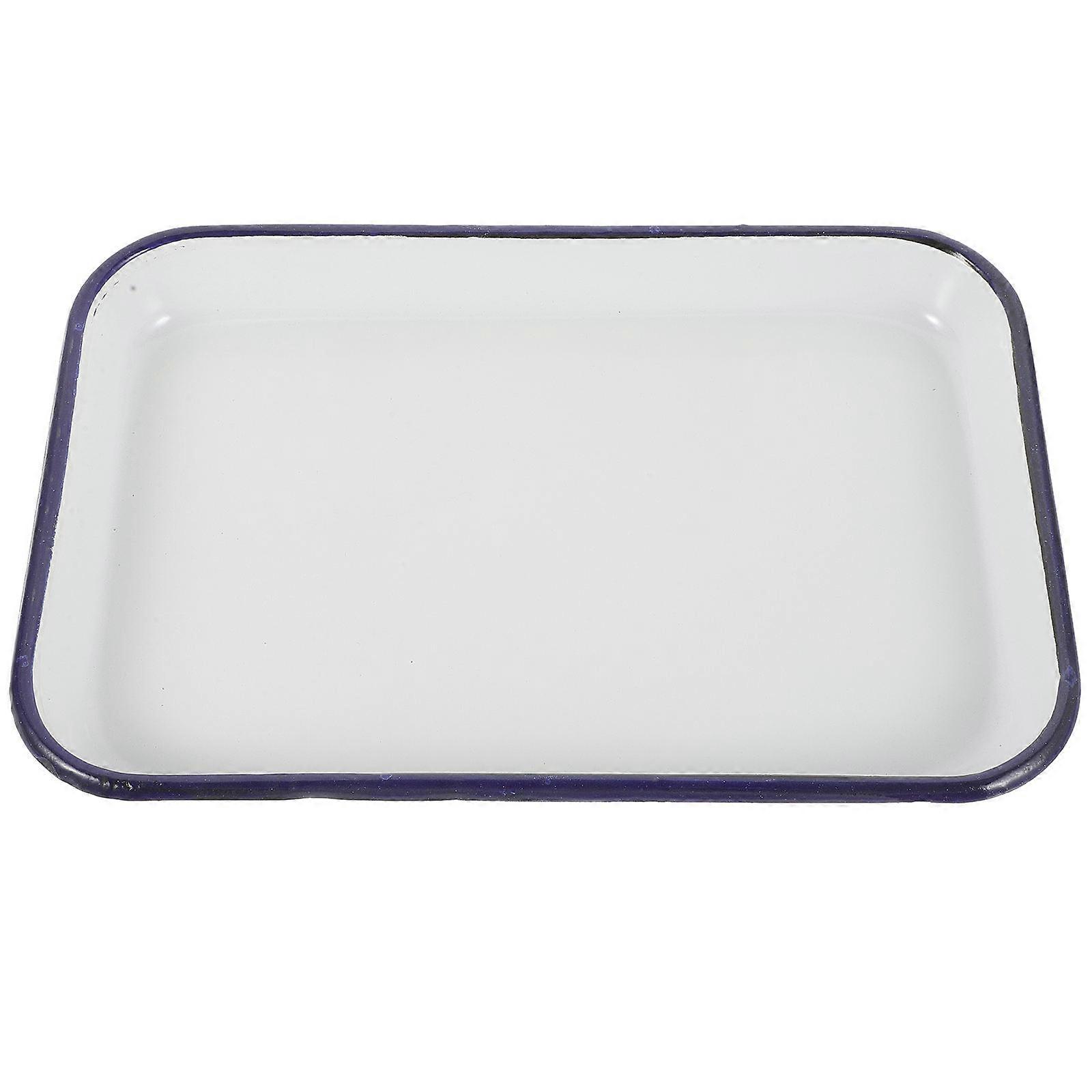 Heat-Resistant Oven Tray Household Enamel Baking Dish for Storage