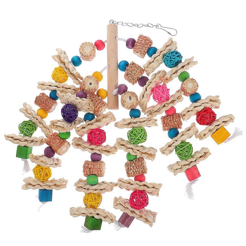 Funny Parrot Toy Hanging Cockatiel Toy for Playing 2Pcs Household Set