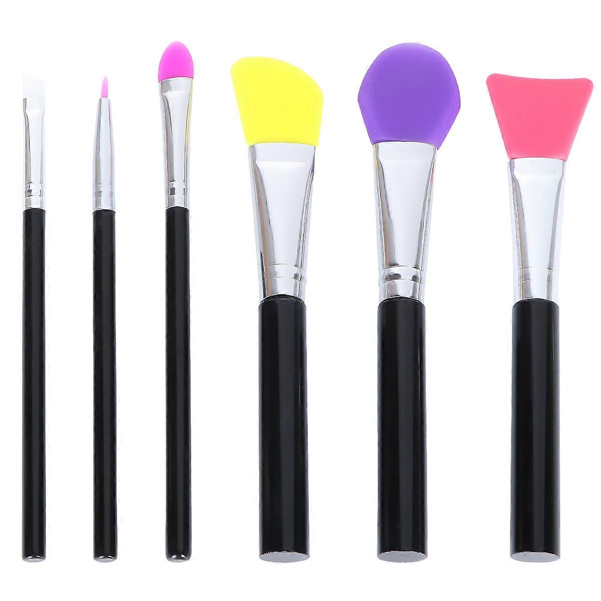 Facemask Brush Silicone Face Applicator for Mask Application 6Pcs Black