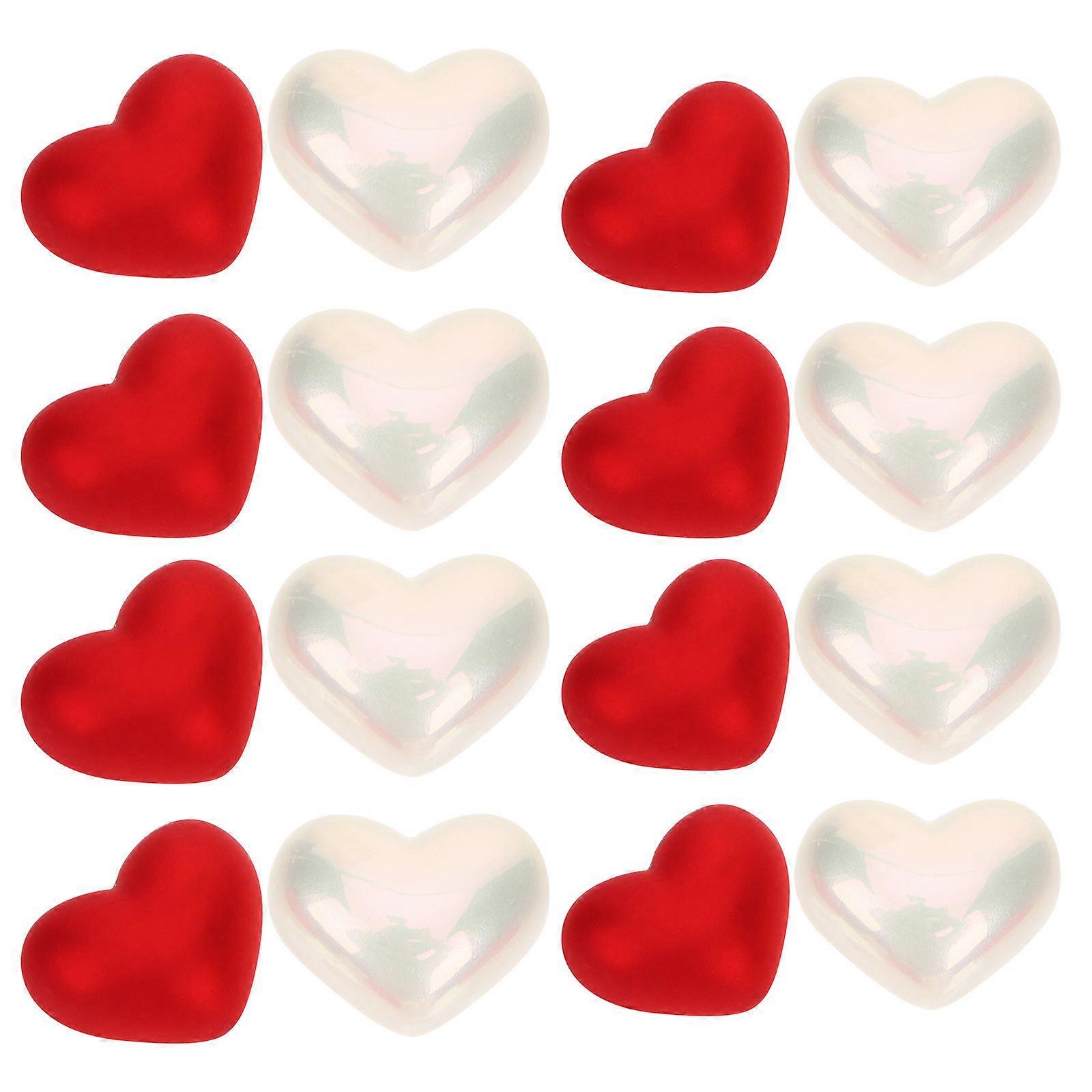 Assorted Color Heart Shape Pearl Adornment for Valentine Vase Filler 40Pcs