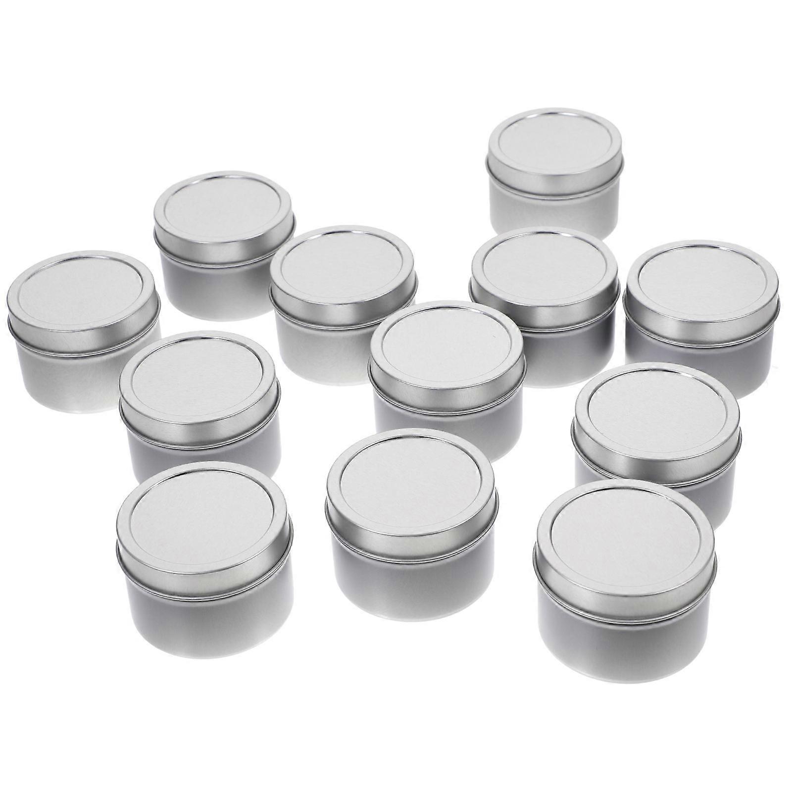 Candle Jars Candle Tinplate Can for Storage Use 24Pcs Silver