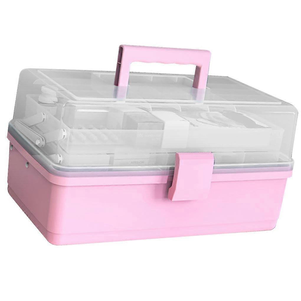Pill Storage Box 3-Layer Large Capacity Home Cosmetics Case Plastic Sundries Organizer