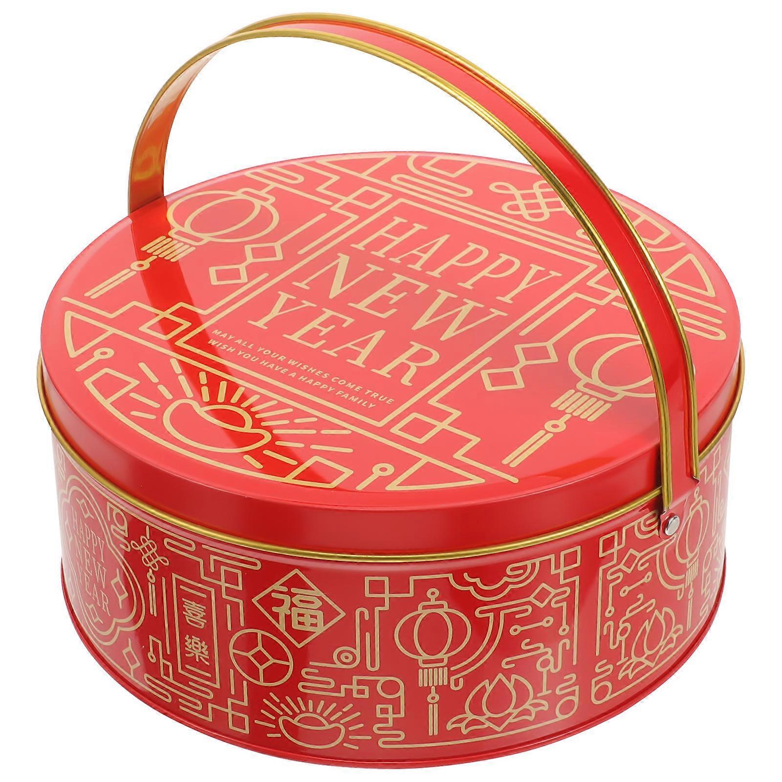 Red Candy Wrapping Box for Celebration 3Pcs Iron Material Party