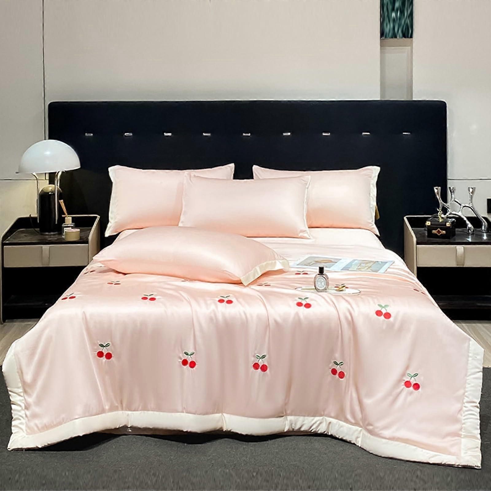 Comforter Set Queen Size Embroidered Bedding Quilt Set M4PCS DoubleSided Soft Cooling 200x230 For Spring Summer