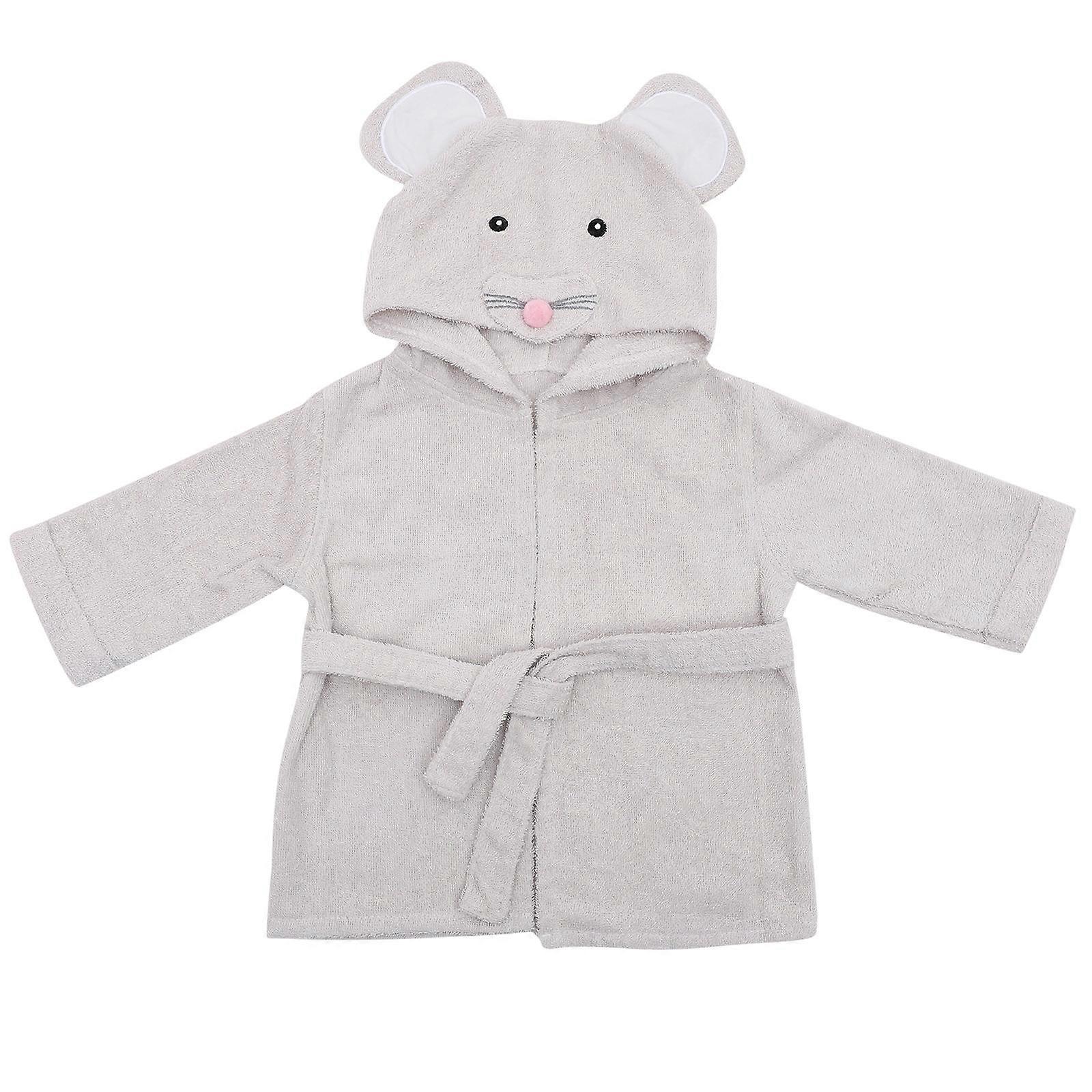 Towel Bath Toddler Bathrobe Infant Cotton Robe Comfortable Wrapping Grey S 18.5×13.4×0.4in 1Pack