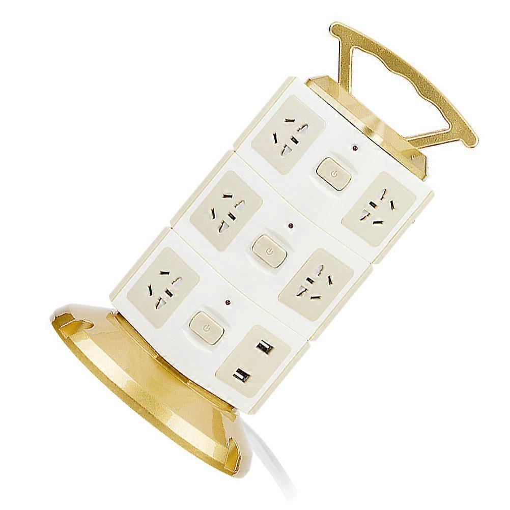 Charging Station USB Charger Plug Tower Socket for Home Office Yellow Fireproof Overload Protection 1Pack