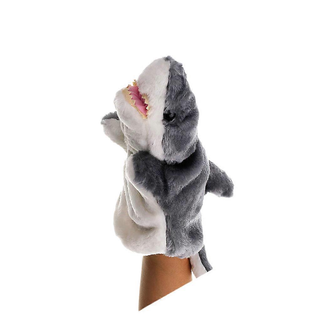 Plush Doll Toy Shark Hand Puppet for Playing 2Pcs Grey Animal Plush