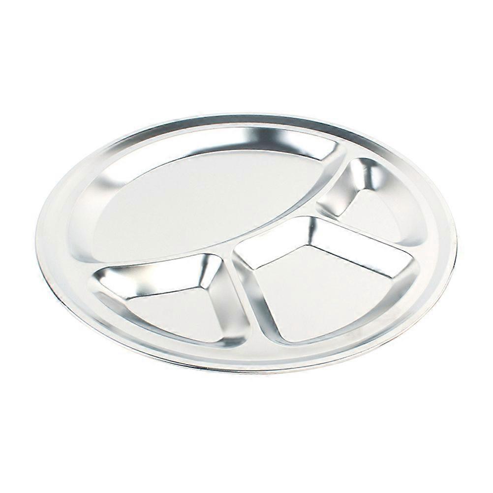 Divided Dinner Plate Stainless Steel Serving Plate for 3Pcs
