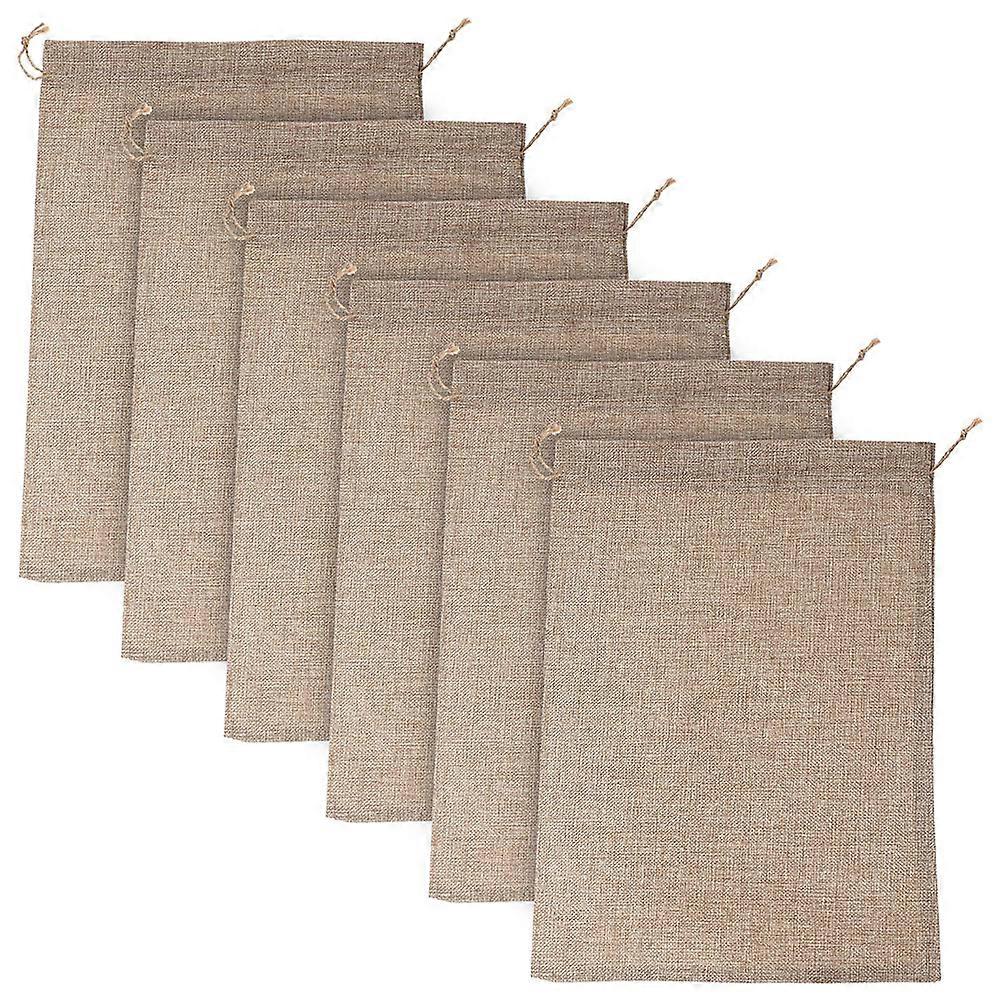 Root Burlap Bags For Vegetable Storage 9.82X7.86X0.12in Khaki Clutter Control 30Pcs
