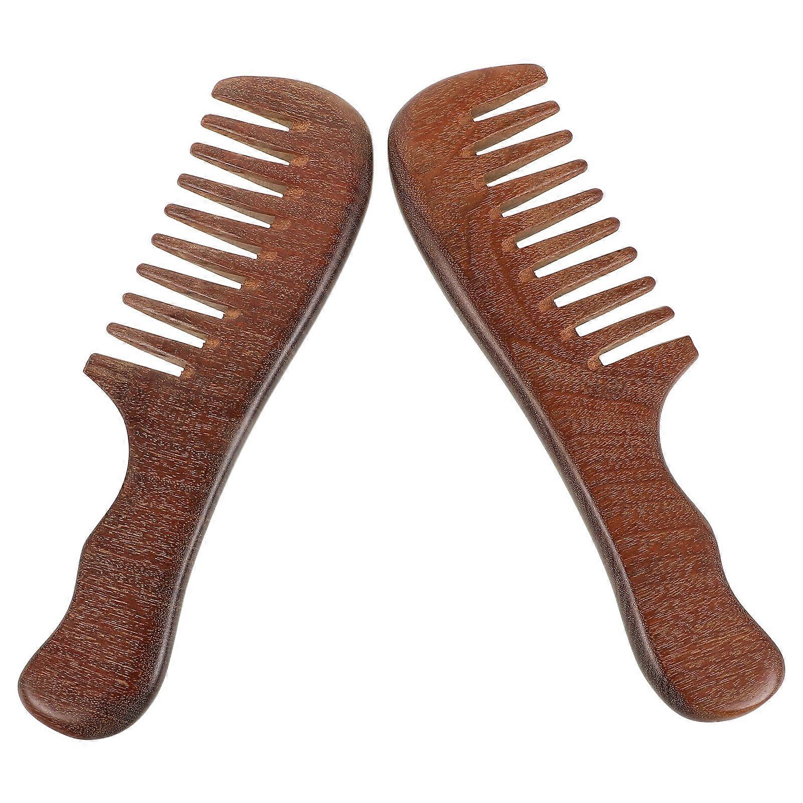 Detangle Wooden Wide Tooth Comb 10Pcs Anti-Static Design For Daily Use By People With Curly Hair