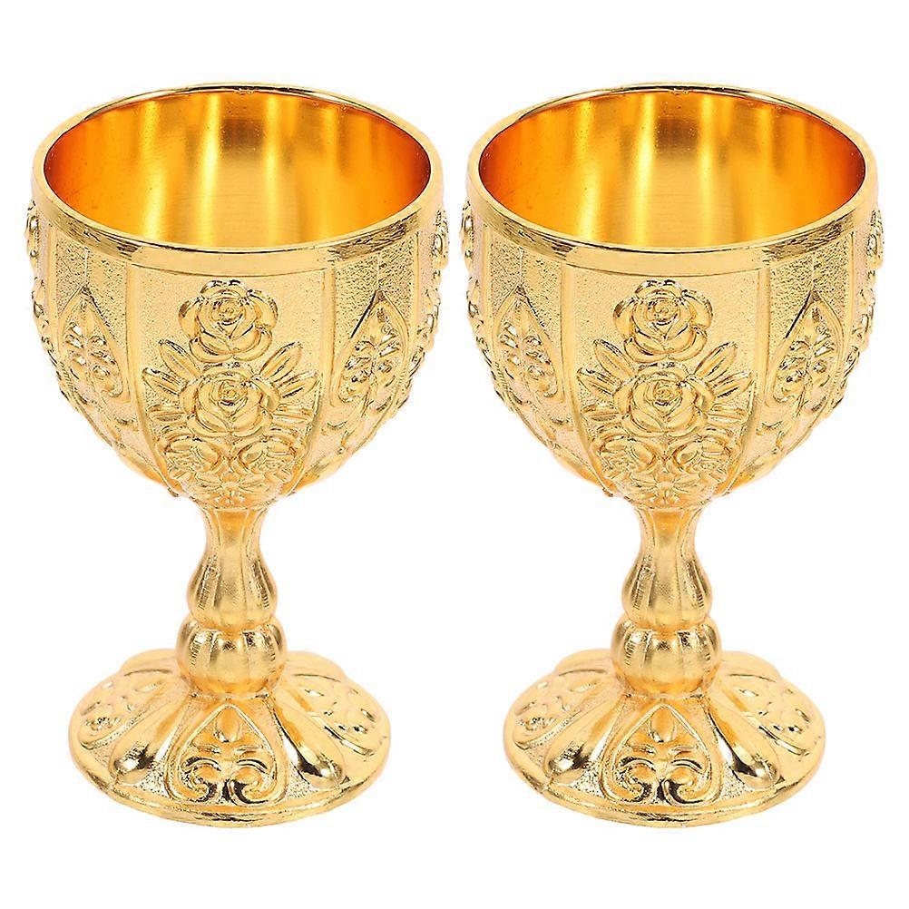 Medieval Style Goblet Drinking Vessel For Celebrations And Family Gatherings Golden 6Pcs