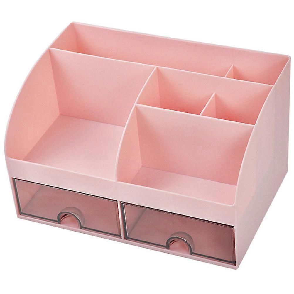 Desk Organizer Drawer Type Storage Box for Home Use 2Pcs Pink