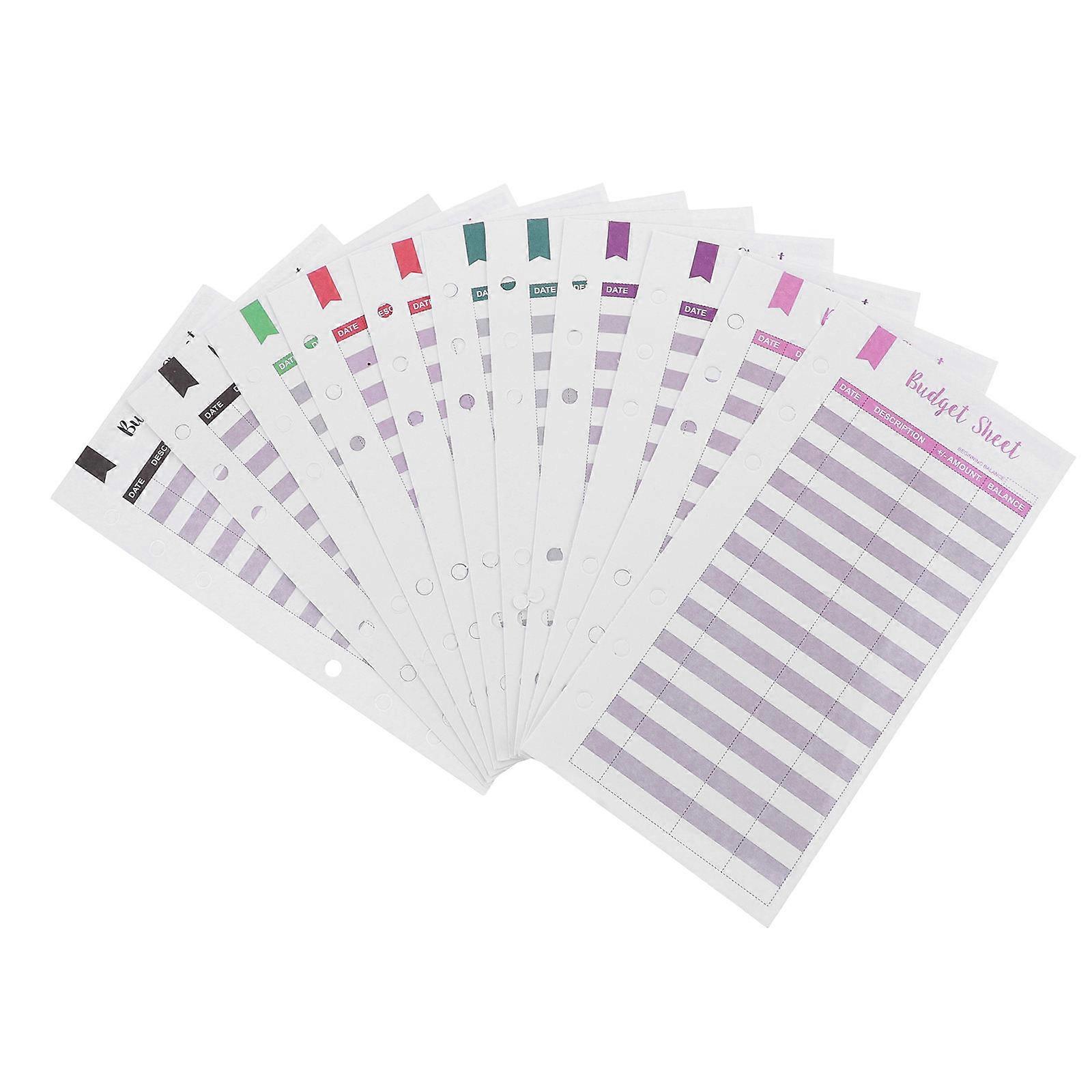 72 Sheets Budget Tracker Inserts For Business Daily Financial Planning Assorted Color Recording