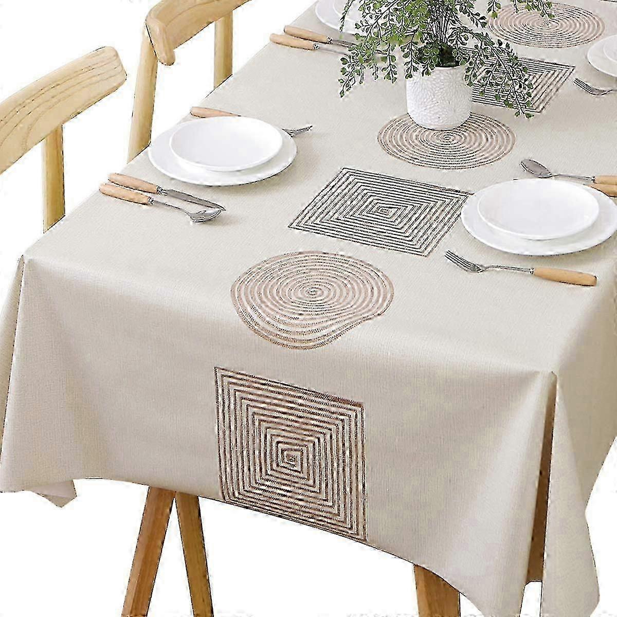 Durable Pvc Wipeable Tablecloth - Waterproof Rectangular Cover For Easy Cleaning 2025