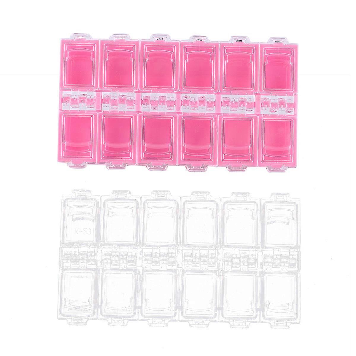 Fake Nail Piece Case Storage Box for Nail Art with 6Pcs Organizer
