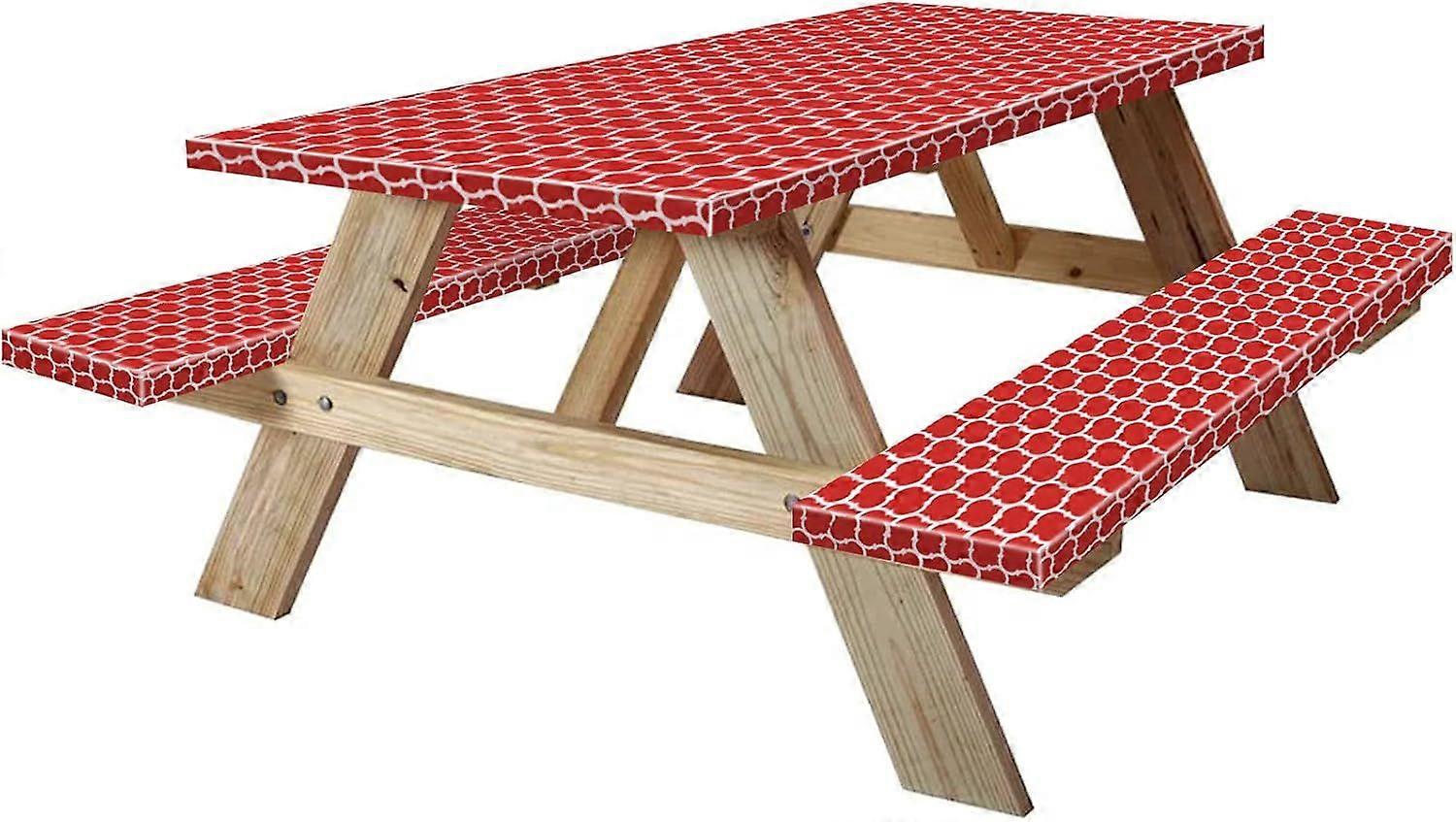 2025 Latest Model E 8ft Picnic Table and Bench Fitted Cover, 96" Flannel Backing