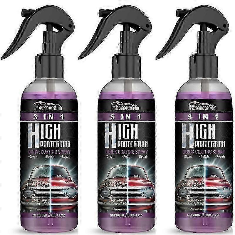 3-Pack Ceramic Car Coating Spray for Quick High-Protection Shine and Durability