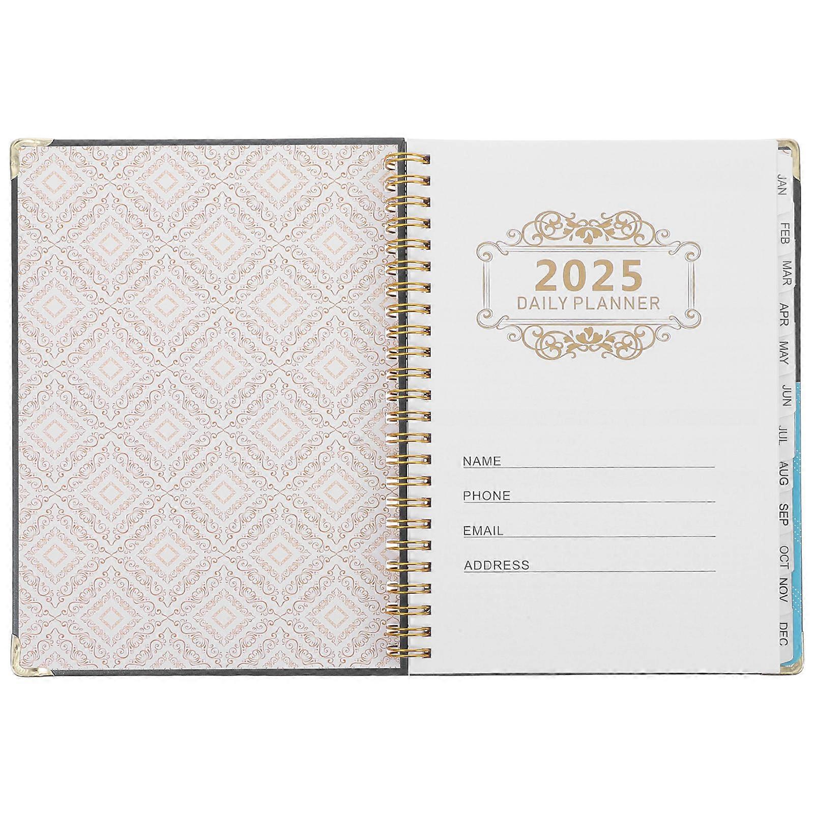 Minimalist Black Agenda Journal Notebook Suitable For Office School Home Use Featuring Spiral Binding Designed For Daily Planning 4Pcs