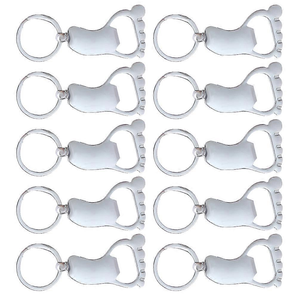 Silver Foot-Shaped Opener Keychain for Opening Bottle Use 50Pcs