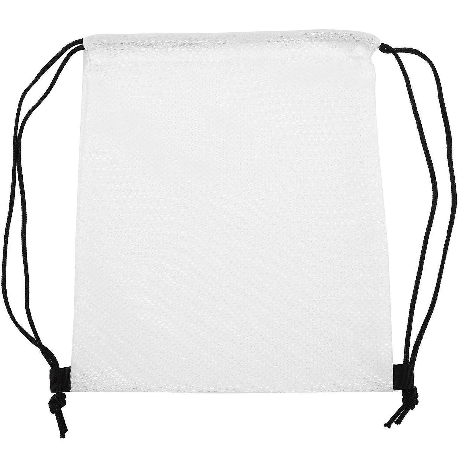 Gym Drawstring Bag Drawstring Backpack for Storage 4Pcs White Color