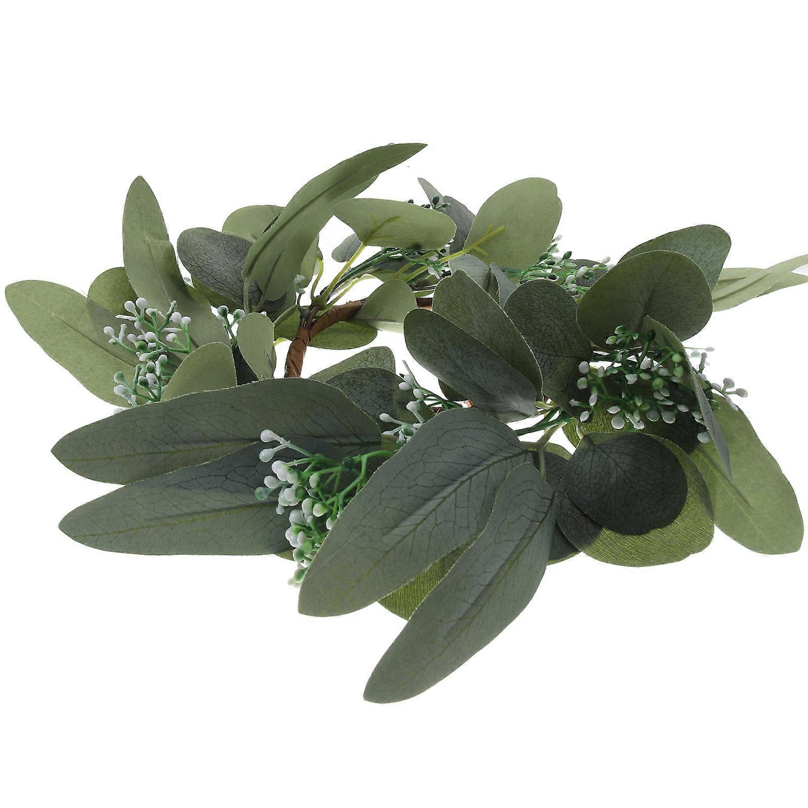 Pillar Candle Wreaths for Party 3Pcs Artificial Greenery Garland