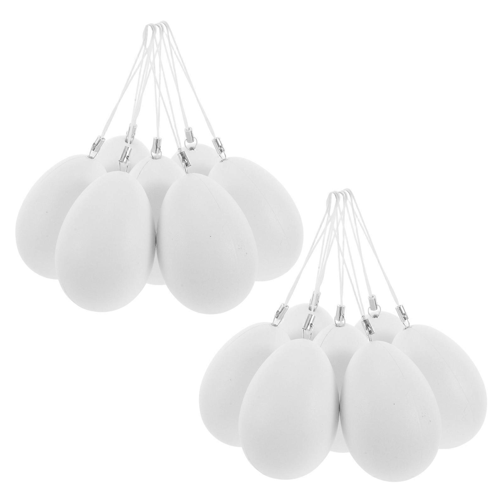 White Plastic Easter Egg Craft Ornaments for Painting 75Pcs