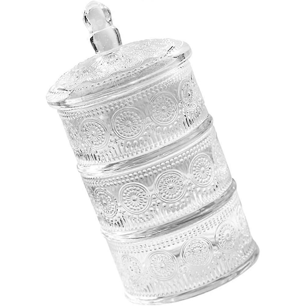 Simple Rectangular Glass Candy Jar For Jewelry Storage Kitchen 2Pcs