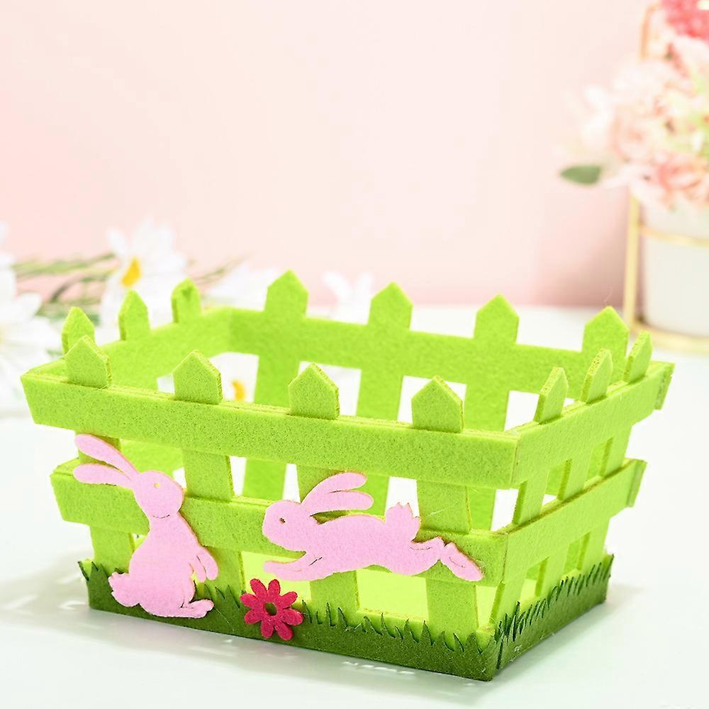 2025 New Easter Decorations Easter Spinning Basket Easter Ornaments Decorations Easter Square Basket C Fence Rabbit