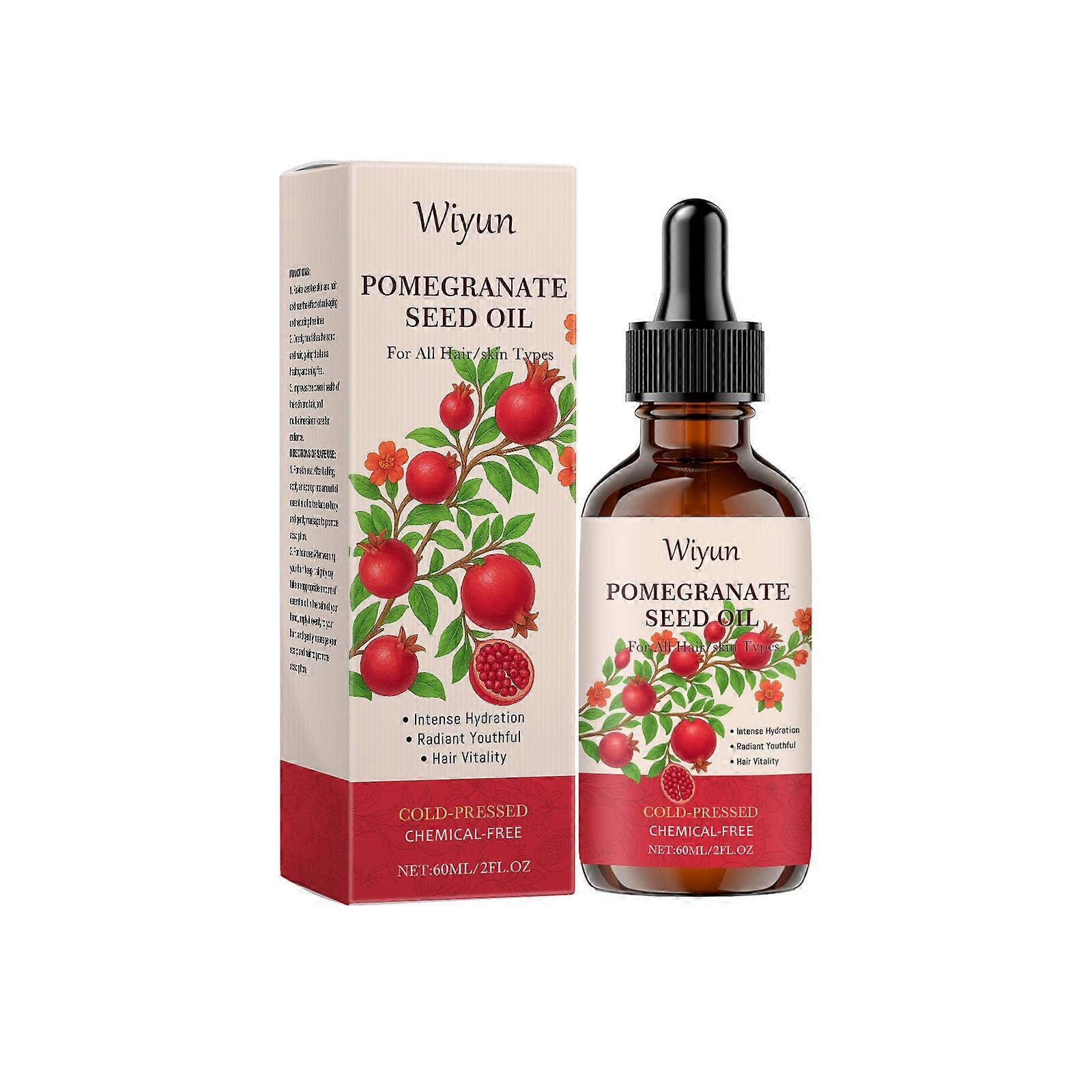 Wiyun Pomegranate Seed Essential Oil, Gently Nourishes The Face, Body And Hair. It Is A Universal Elastic Hair Moisturizing Essential Oil
