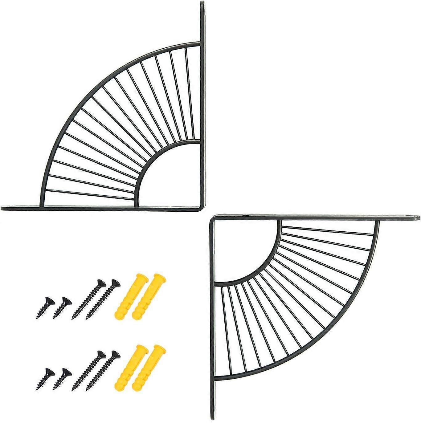 Floating Shelf Brackets, Heavy Duty Metal Fan-Shaped Shelf Bracket, Wall Mounted Decorative Shelf Support, DIY Simple Style Shelf Bracket,Gold-15cm/5