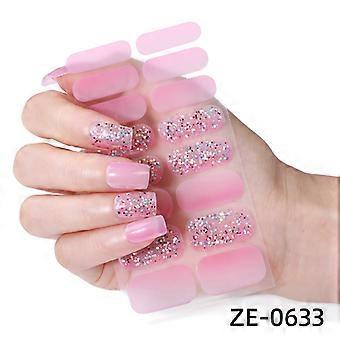 Nagellackfolie Nail Art Sticker 3D Schneeflocke Farbverlauf Flash Zwiebel Pink Nagelsticker Beliebte Nail Art Sticker ZE-0633 Blankes Blatt + Nagelfeile