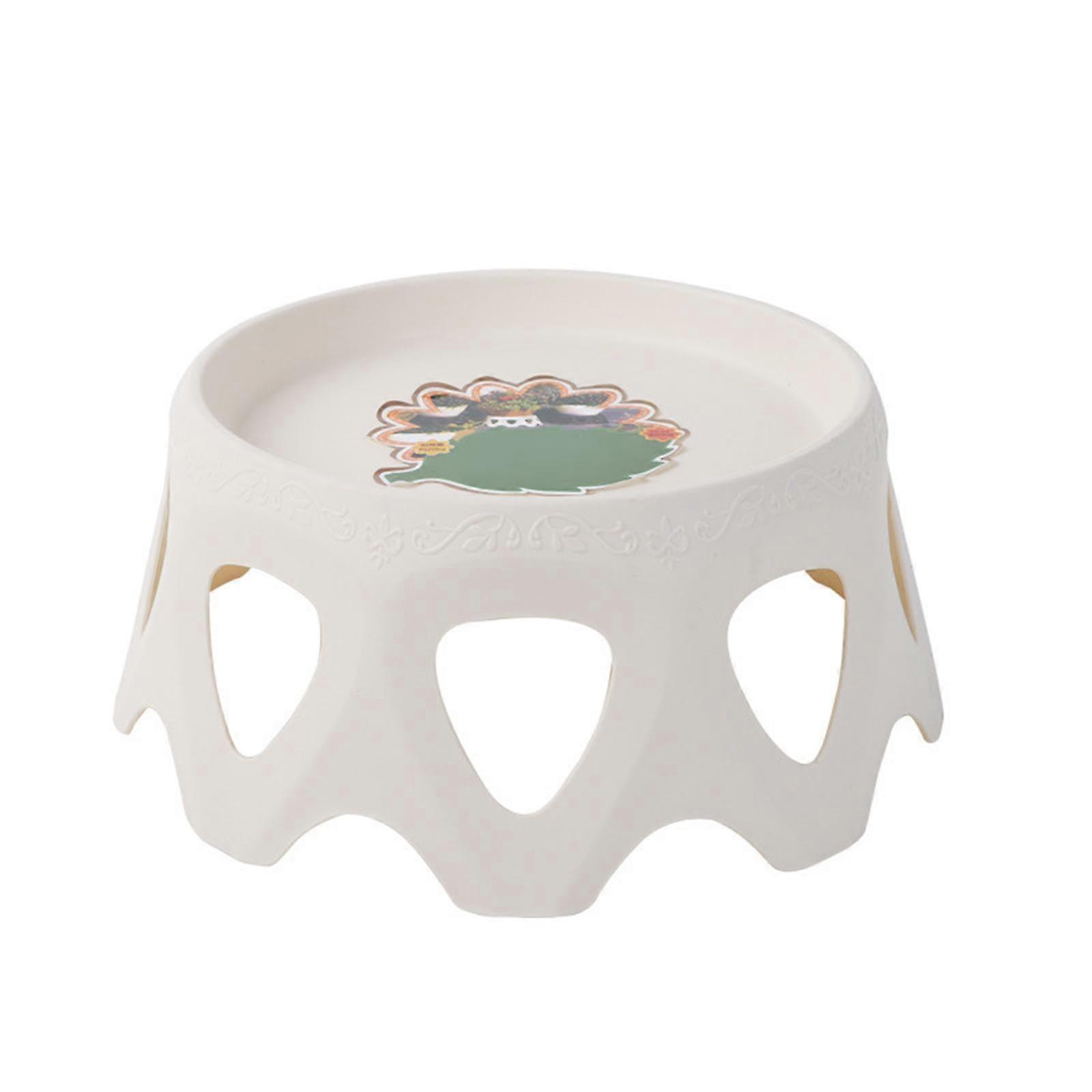 Plastic Risers for Decor, Round Plastic Riser for Tiered Tray Decor(White, Black)-13cm-White