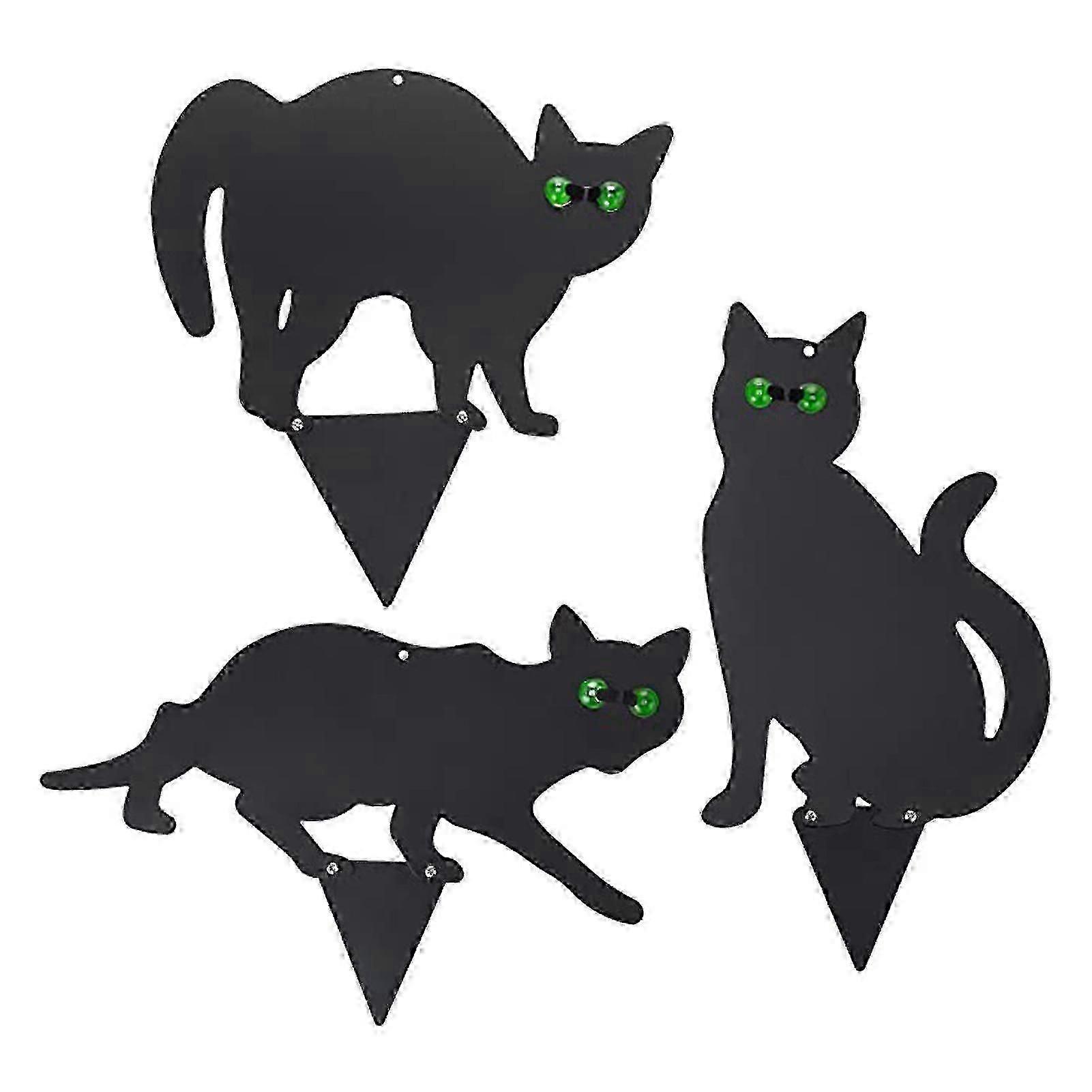 Ensemble de 3 figurines de chat réalistes en 2D avec yeux réfléchissants