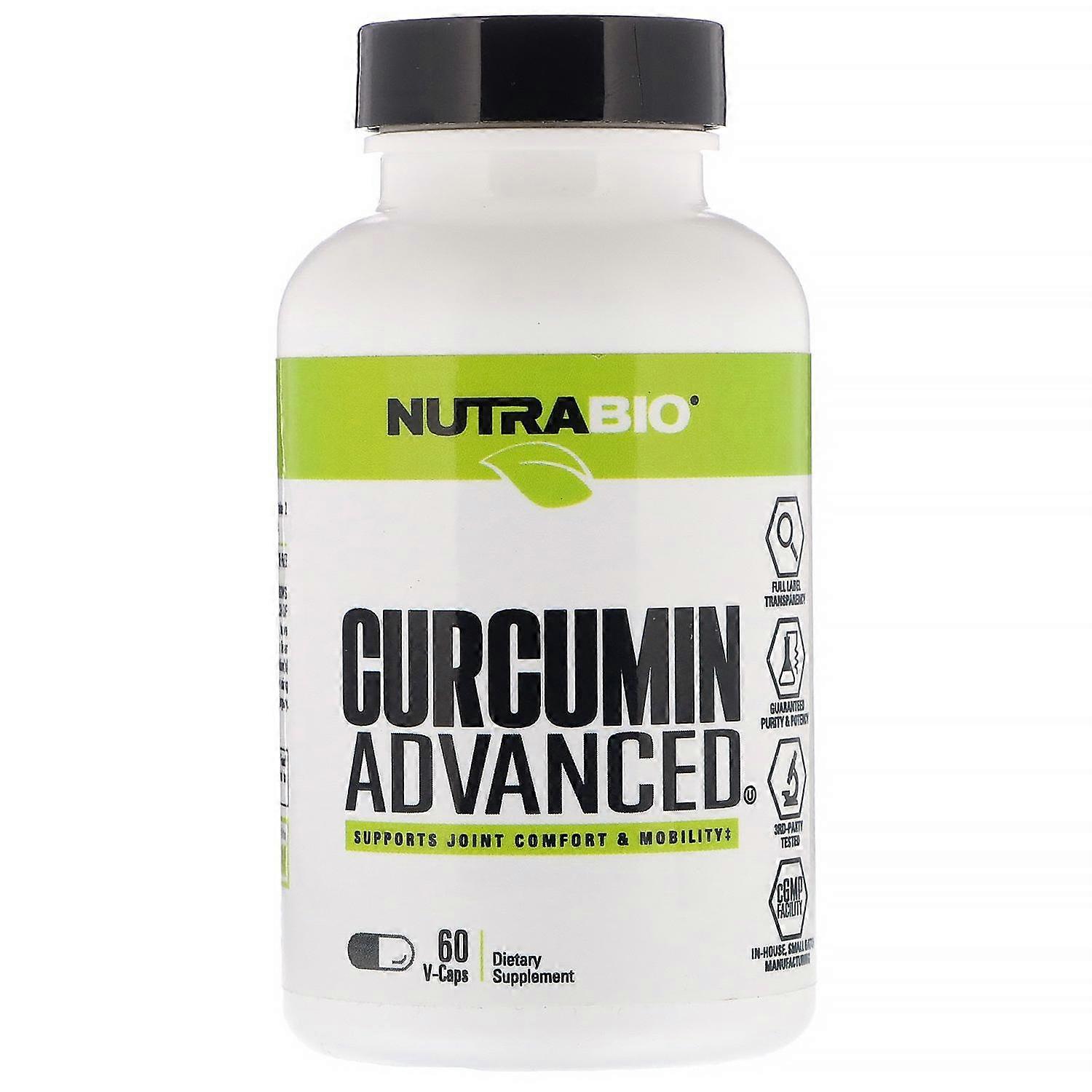 NutraBio Labs, Curcumin Advanced, 60 V-Caps