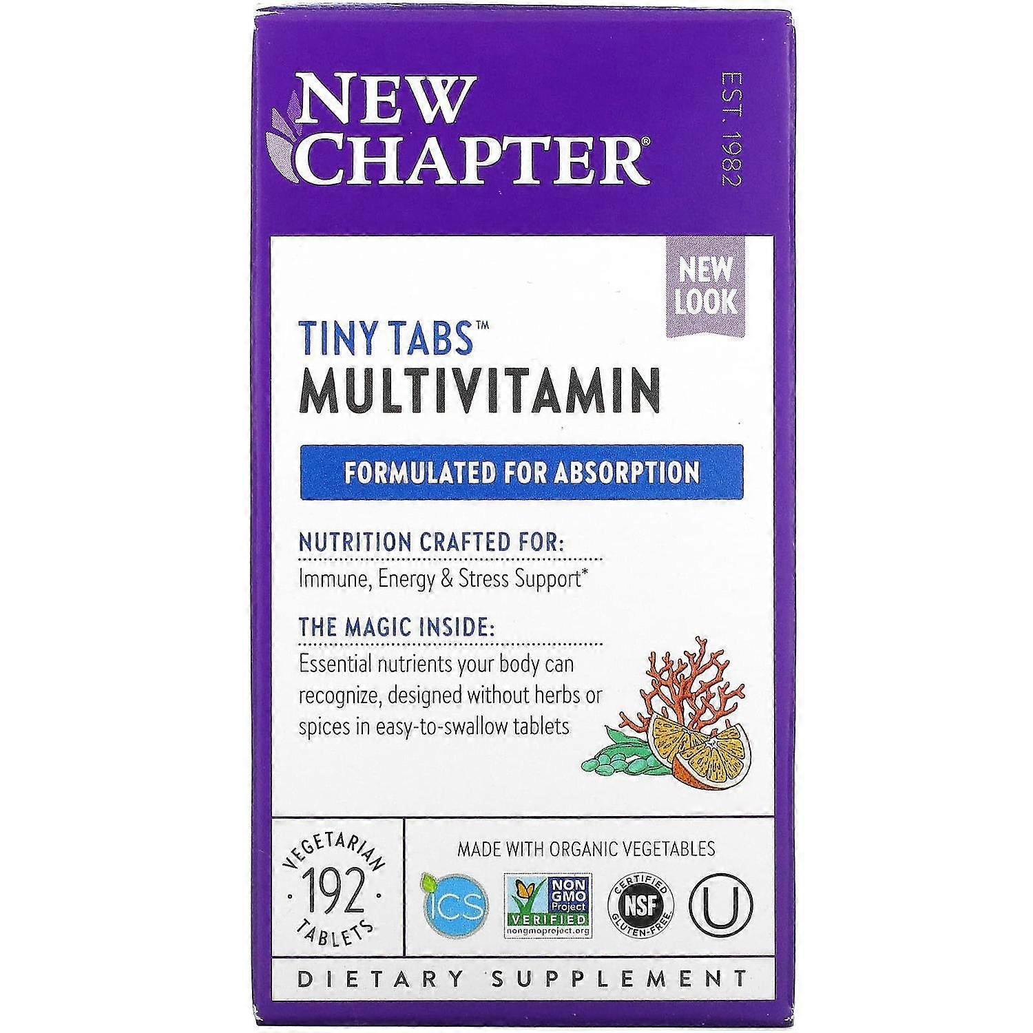 New Chapter, Tiny Tabs Multivitamin, 192 Vegetarian Tablets