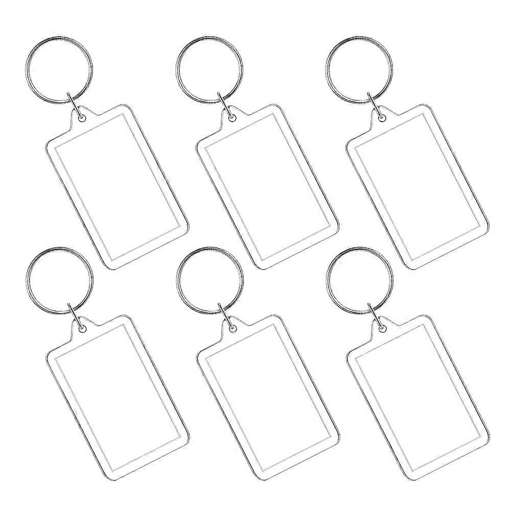Transparent Mini Photo Keychain Acrylic Frame for Keys 12Pcs