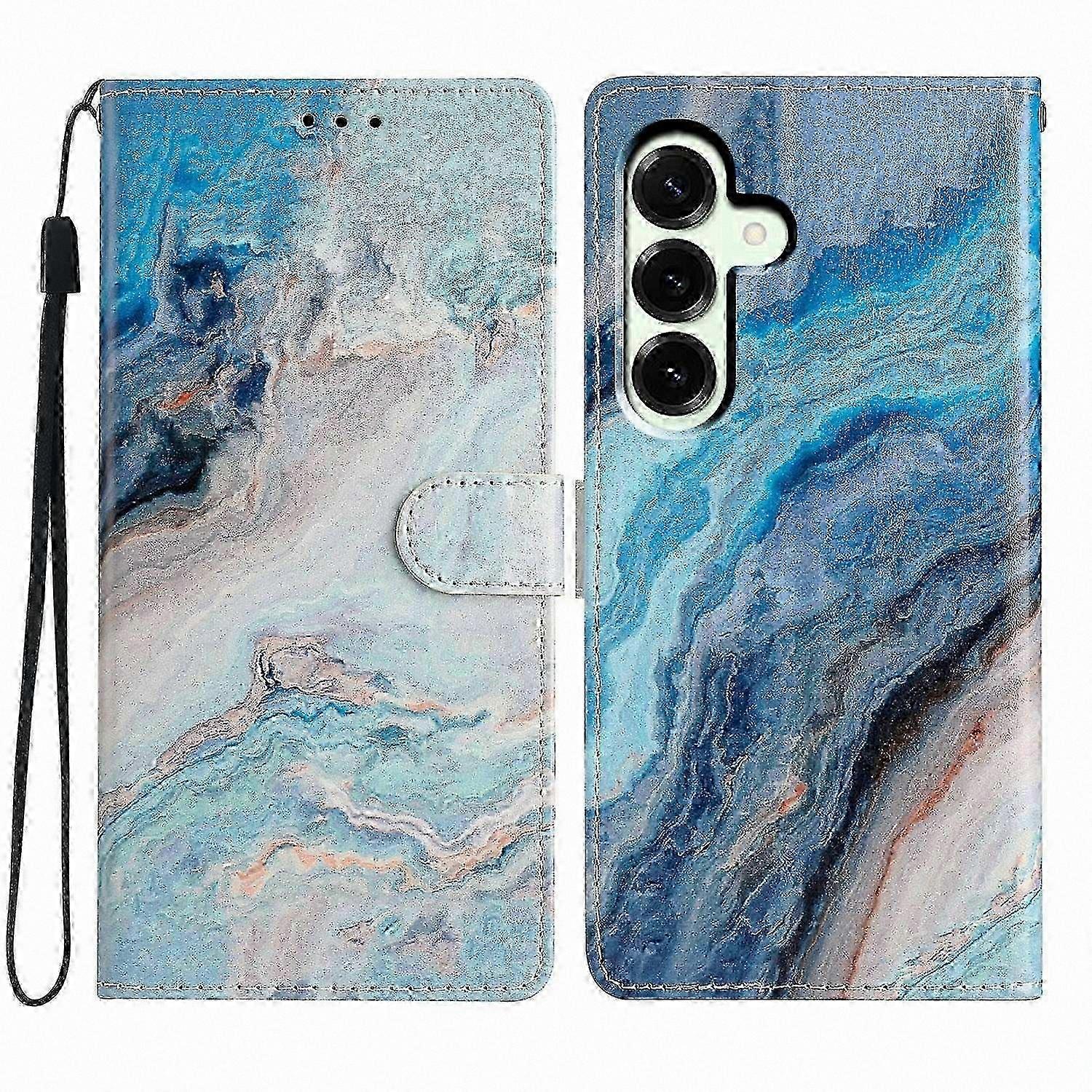 PU Leather Wallet Case with Pattern and Strap for Galaxy A17, Stand Function Cover