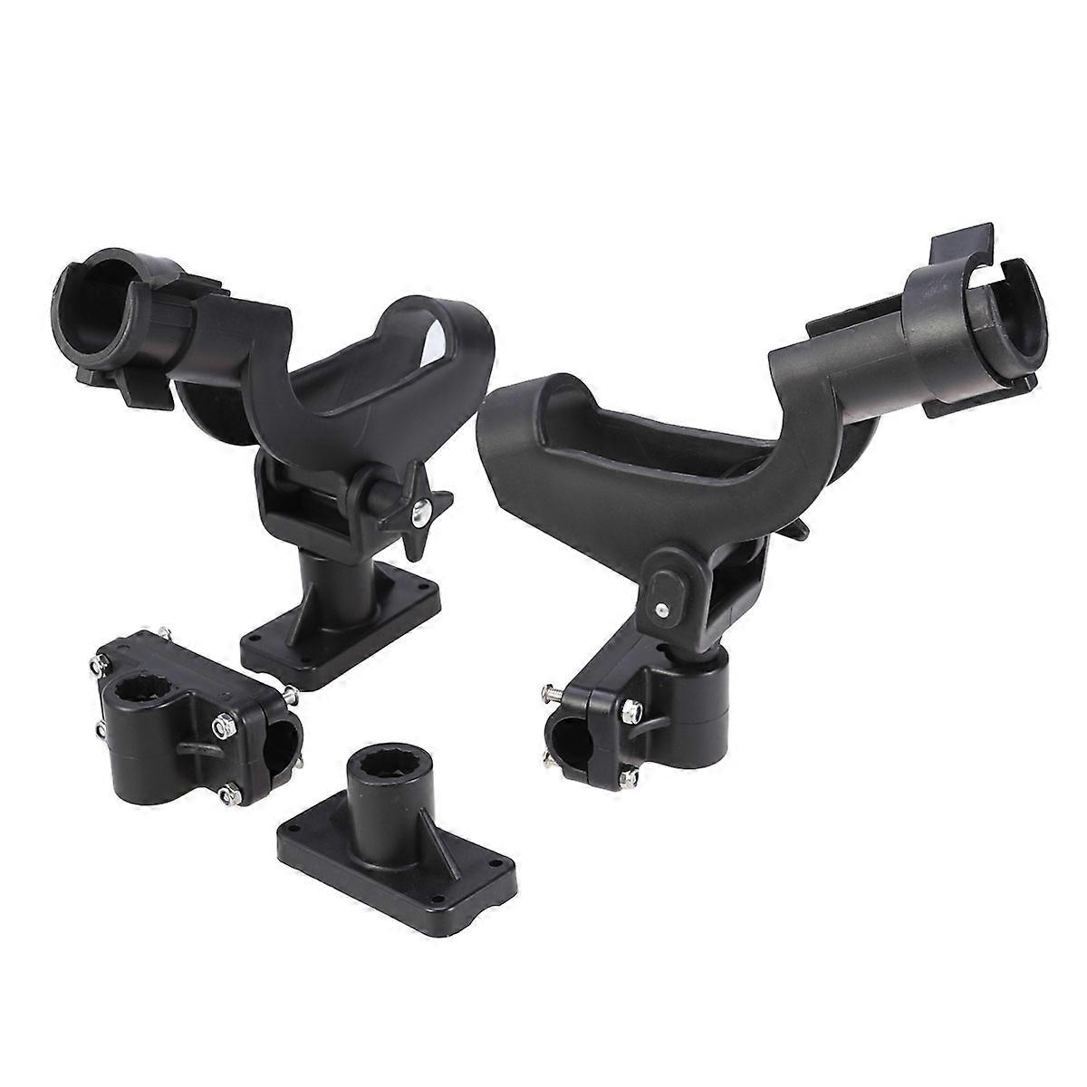 Rod Holders for Fishing Rotating Kayak Seat with Brackets 2Pcs Black
