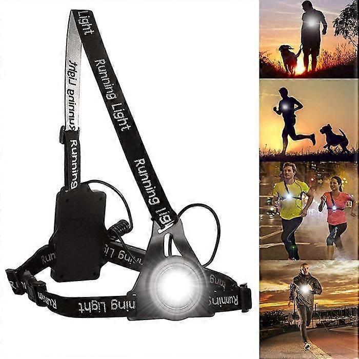 Running Light, USB Rechargeable Running Chest Light 3 Lighting Modes, Perfect for Night Runners