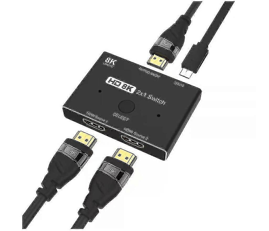 8k 120hz Hdmi Splitter، Hdmi التبديل 8k 48gbps Hdmi 2.1 التبديل الاتجاهي فقط 2 في 1 8k @ 60hz