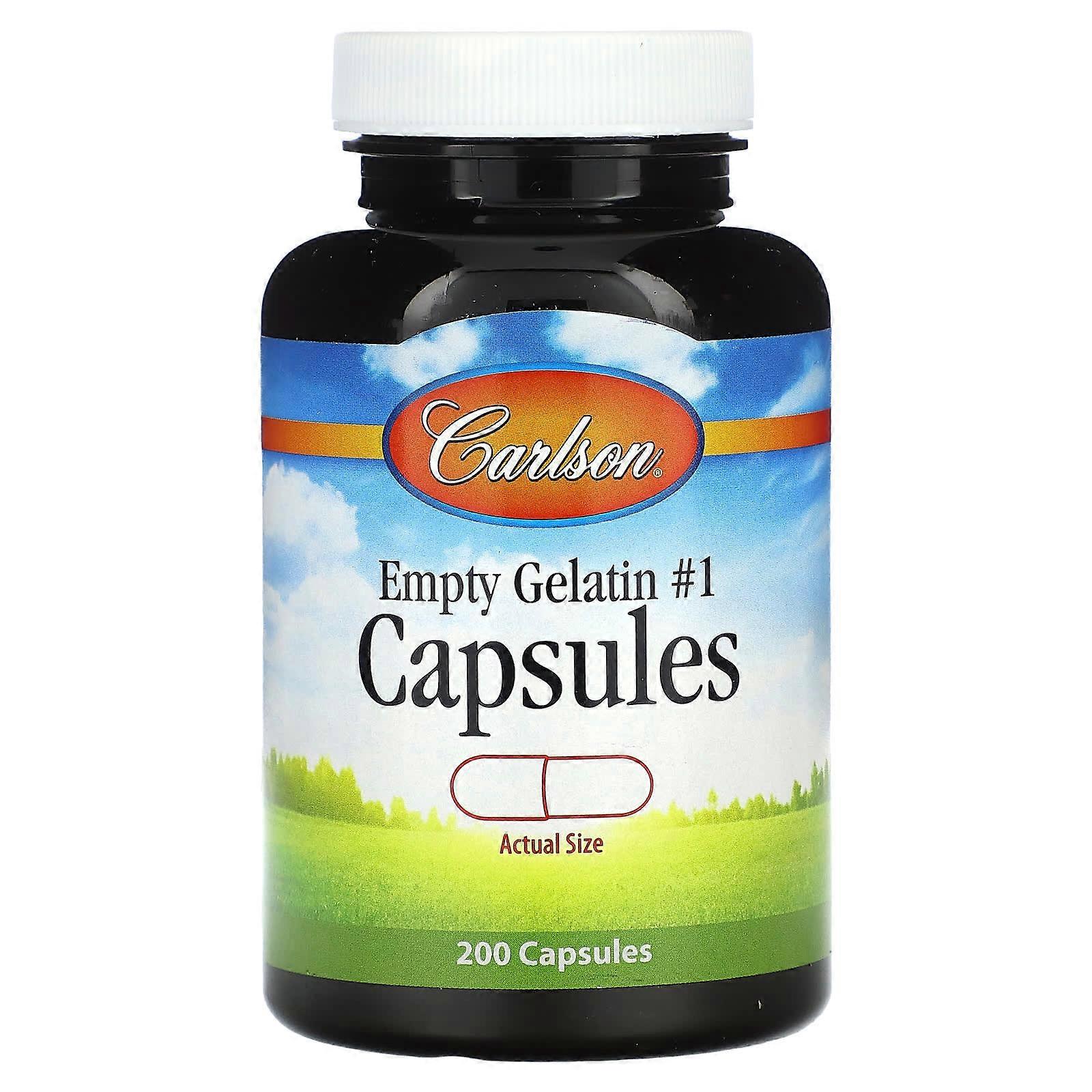 Empty Gelatin Capsules #1, 200 Capsules