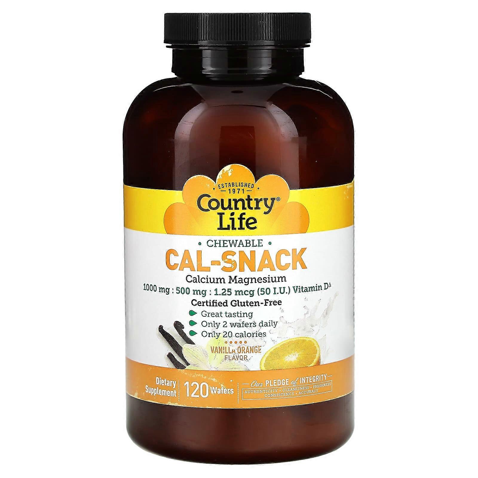 Cal-Snack, Chewable Calcium Magnesium, Vanilla Orange, 120 Wafers