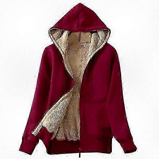 2025 Women��s Cozy Fleece Lined Hoodie Jacket for Winter Wear with Zip Closure