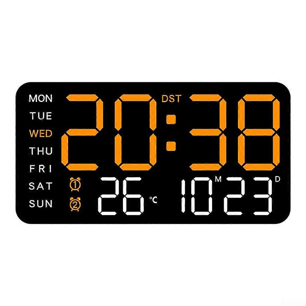 Digital Wall Clock With Date Week Display, Voice Controlled Clock, Brightness Adjustment, Daylight Saving Time, Model F
